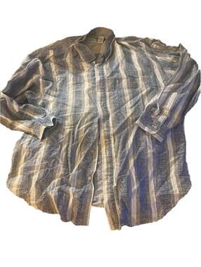 Vtg Bugle Boy XL Striped Button Down Long Sleeve Shirt